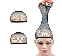 Cuffia a rete per capelli, Cappucci for parrucca in rete Rete for capelli in nylon Estensibile Elastico Multicolor 5/10 pezzi for donna(Black-5Pcs)