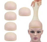 Cuffia a rete per capelli, Cappucci for parrucca in rete Rete for capelli in nylon Estensibile Elastico Multicolor 5/10 pezzi for donna(Skin colour-10Pcs)