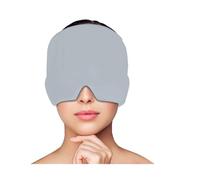 Cuffia antiemicrania, impacco di ghiaccio in gel for la testa, terapia caldo e freddo, mal di testa occhi gonfi, maschera antistress for alleviare la tensione e lo stress(Gray)