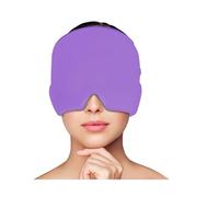 Cuffia antiemicrania, impacco di ghiaccio in gel for la testa, terapia caldo e freddo, mal di testa occhi gonfi, maschera antistress for alleviare la tensione e lo stress(Purple)