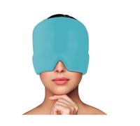 Cuffia antiemicrania, impacco di ghiaccio in gel for la testa, terapia caldo e freddo, mal di testa occhi gonfi, maschera antistress for alleviare la tensione e lo stress(Blue)