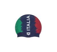 CUFFIA ARENA ITALIA FIN PISCINA SILICONE SWIM CAP CUFFIE NUOTO BLU ITALY