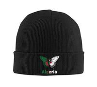 Cuffia Beanie Butterfly Funny Algeria Flag Antivento Cappello A Maglia Unisex Berretto Invernale per Moto Uomo All'Aperto