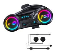 Cuffia Bluetooth per casco da moto, 2 vie, 500 m, citofono, 2 piloti, sistema di comunicazione con cancellazione del rumore CVC, 2 microfoni di tipo FM, radio FM, impermeabile, per ATV/motoslitta