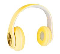 Cuffia Bluetooth Pieghevole con Luce Colorata RGB, unità Altoparlante da 40 Mm, Riduzione del Rumore, Comode Cuffie Antirumore in Pelle PU, per Esperienza Musicale di Gioco, ABS (YELLOW)