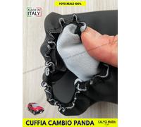 Cuffia Cambio Panda 141 Classic Leva Marce Similpelle kit set nero per auto Nero