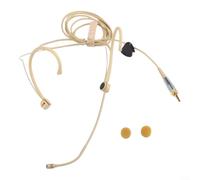 Cuffia cardioide con microfono regolabile a collo d'oca per sistemi wireless, colore beige, modello cardioide, prestazioni da palco, microfono a orecchio singolo, vivavoce per insegnanti e predicatori