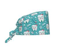 Cuffia chirurgica unisex con stampa di dentifricio e dentifricio, per donne e uomini, regolabile, con fascia per il sudore, colore nero