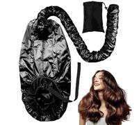 Cuffia con cappuccio per asciugacapelli, grande cuffia riscaldata, regolabile extra large con fascia elastica, cuffia di essiccazione per ricci naturali con borsa portaoggetti