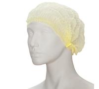 Cuffia con clip in tessuto non tessuto, 100 pezzi, giallo, taglia L, diametro 52 cm, confezione da 100 pezzi