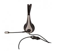 Cuffia con microfono atlantis p003-va5100-g con finitura in abs ed inserto grigio canna di fucile