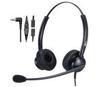 Cuffia da 2,5 mm per telefono fisso call center ufficio con microfono cancellazione del rumore per Panasonic telefono cordless KX-TGF574 Cisco Linksys SPA 303G Grandstream Uniden e altri telefoni Dect