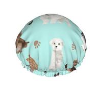 Cuffia da a, 1 confezione, per cani di piccola taglia come Yorkshire Terrier, Maltese, Biewer Terrier, doppia cuffia impermeabile, morbida fodera in PEVA, cuffie da a alla moda per donne,