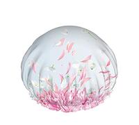 Cuffia da a a fiori, il vento estivo spazza via Cuffia da bagno impermeabile a doppio strato con fiore di ortensia rosa perfetta per tutte le lunghezze e gli spessori dei capelli