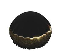 Cuffia da a, anello scintillante dorato con doppia cuffia da bagno impermeabile dorata, cuffia da a elastica riutilizzabile, cuffia da bagno cuffia da notte