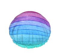 Cuffia da a arcobaleno, Cuffia da bagno impermeabile a doppio strato con motivo artistico a strisce arcobaleno perfetta per tutte le lunghezze e gli spessori dei capelli