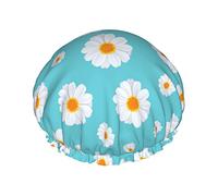Cuffia da a Blue Daisy Cuffia da a impermeabile di lusso per donna Cuffia da bagno riutilizzabile Cappello da a alla moda con elastico Facile da indossare