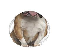 Cuffia da a Bulldog, divertente bulldog inglese seduto contro cuffie da bagno impermeabili a doppio strato perfette per tutte le lunghezze e gli spessori dei capelli