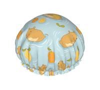 Cuffia da a Capybara & Orange impermeabile, riutilizzabile, con doppio elastico, per uso quotidiano, taglia unica