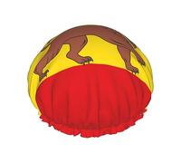 Cuffia da a con bandiera del leone di Giuda dell'Etiopia per le donne Cuffia per capelli impermeabile doppia Cuffia da bagno divertente e riutilizzabile