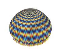 Cuffia da a con illusione ottica a spirale, stampa gif, con elastico e riutilizzabile per capelli lunghi e corti, DoubleHair Cap