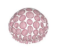 Cuffia da a con motivo anelli di cipolla rossa a fetta, cuffia da notte cuffia da bagno elastica impermeabile a doppio strato cuffia da bagno riutilizzabile