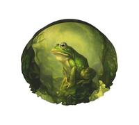 Cuffia da a con rana della giungla divertente, design a doppio strato, riutilizzabile, impermeabile, comoda ed elegante