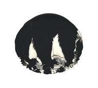Cuffia da a con sagoma di orso per donna, cuffia da a impermeabile riutilizzabile, doppio strato, grande, cuffia da bagno lavabile, fascia elastica, trecce per capelli da bagno, uomo