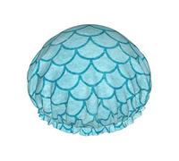 Cuffia da a con scaglie di sirena blu per donna, cuffia da a riutilizzabile impermeabile per capelli Cuffia da bagno Turbante Cuffia da a per ragazze