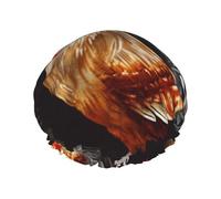 Cuffia da a con stampa a gallo Shine per donna, cuffia da bagno impermeabile a doppio strato, cuffie da bagno riutilizzabili, protezione elastica per capelli, cuffia da a per donna, spa, sal