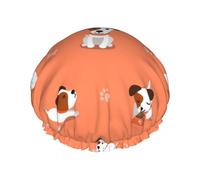 Cuffia da a con stampa cane con ossa grandi per donna divertente | Novità cuffia per capelli per il bagno | Cuffia da bagno | Doppio strato