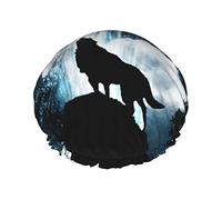 Cuffia da a con stampa che ulula alla luna per donna Cuffia da a riutilizzabile in tessuto a doppio strato Cuffia per capelli da ragazza