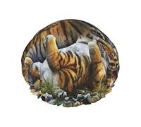 Cuffia da a con stampa di cuccioli di tigri della giungla per donna Cuffia da a riutilizzabile in tessuto a doppio strato Cuffia per capelli da ragazza