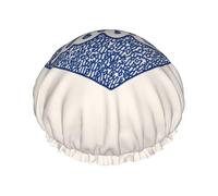 Cuffia da a con stampa di parole d'amore e cuori con linee minimaliste, foderata a doppio strato, impermeabile, per il bagno e la a