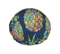 Cuffia da a con stampa di pino e frutta tropicale, con elastico e riutilizzabile per capelli lunghi e corti, DoubleHair Cap