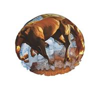 Cuffia da a con stampa Horses On The Beach per donna Cuffia da a riutilizzabile in tessuto a doppio strato Cuffia per capelli da ragazza