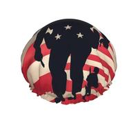 Cuffia da a con stampa patriottica dei soldati americani per il Memorial Day, con elastico e riutilizzabile per capelli lunghi e corti, DoubleHair Cap