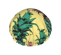 Cuffia da a con stampa retrò in pino per donna, cuffia da bagno impermeabile a doppio strato, cuffie da bagno riutilizzabili, protezione elastica per capelli, cuffia da a per donna, spa, sal