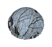 Cuffia da a con stampa uccelli corvo nero per donna Cuffia da a riutilizzabile in tessuto a doppio strato Cuffia per capelli da ragazza