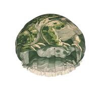 Cuffia da a con stampa vintage di rana seduta su un giglio, foderata a doppio strato, impermeabile