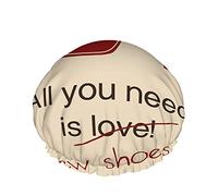 Cuffia da a con tacco alto,poster d'amore per le donne divertenti Tutto ciò di cui hai bisogno sono scarpe nuove Cuffie da bagno impermeabili a doppio strato perfette per tutte le lunghezze e gli spes