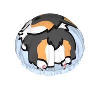 Cuffia da a Cuffia da bagno per cani tricolore corgi carina progettata per le donne Doppio strato impermeabile