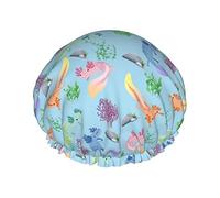 Cuffia da a Cute Axolotl Bubble Bath Caps Cuffia per capelli impermeabile Cuffia da a leggera a doppio strato per donna Uomo Bambini Adolescenti