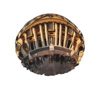 Cuffia da a da donna a doppio strato con stampa Basilica di San Pietro, riutilizzabile, di grandi dimensioni, adatta a tutte le lunghezze di capelli, adatta per ragazze, spa e uso domestico nei salon