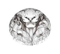 Cuffia da a da donna a doppio strato Head of the Beast, riutilizzabile, di grandi dimensioni, adatta a tutte le lunghezze di capelli, adatta per ragazze, spa e uso domestico nei saloni di bellezza.