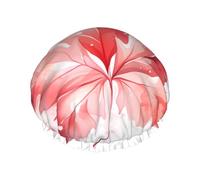 Cuffia da a da donna a doppio strato Red Maple Leaf, riutilizzabile, di grandi dimensioni, adatta a tutte le lunghezze di capelli, adatta per ragazze, spa e uso domestico nei saloni di bellezza.