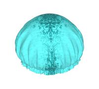 Cuffia da a da donna con stampa blu acquamarina divertente - riutilizzabile | Novità cuffia per capelli per il bagno | Cappello a strati