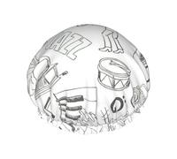 Cuffia da a da donna con stampa di strumenti, esecutori, note e uccellini, squisita, leggera, morbida, doppiamente impermeabile.