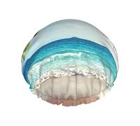 Cuffia da a da spiaggia Hawaii con palma tropicale con cuffia da a elasticizzata e impermeabile riutilizzabile a doppio strato, cuffie per uomo, donna e donna.