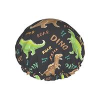 Cuffia da a, Dinosauri Roar Cuffia da a riutilizzabile per donna Capelli lunghi, Cappello da a impermeabile a doppio strato Protezione per capelli per bambini Ragazze Donna, 1 confezion